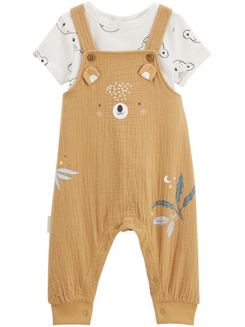 Ensemble salopette bébé en coton gaufré et t-shirt Mini Rêve - Kiabi