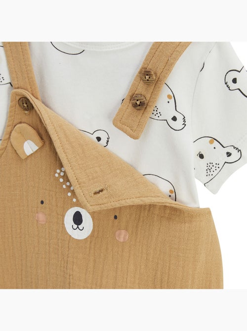 Ensemble salopette bébé en coton gaufré et t-shirt Mini Rêve - Kiabi