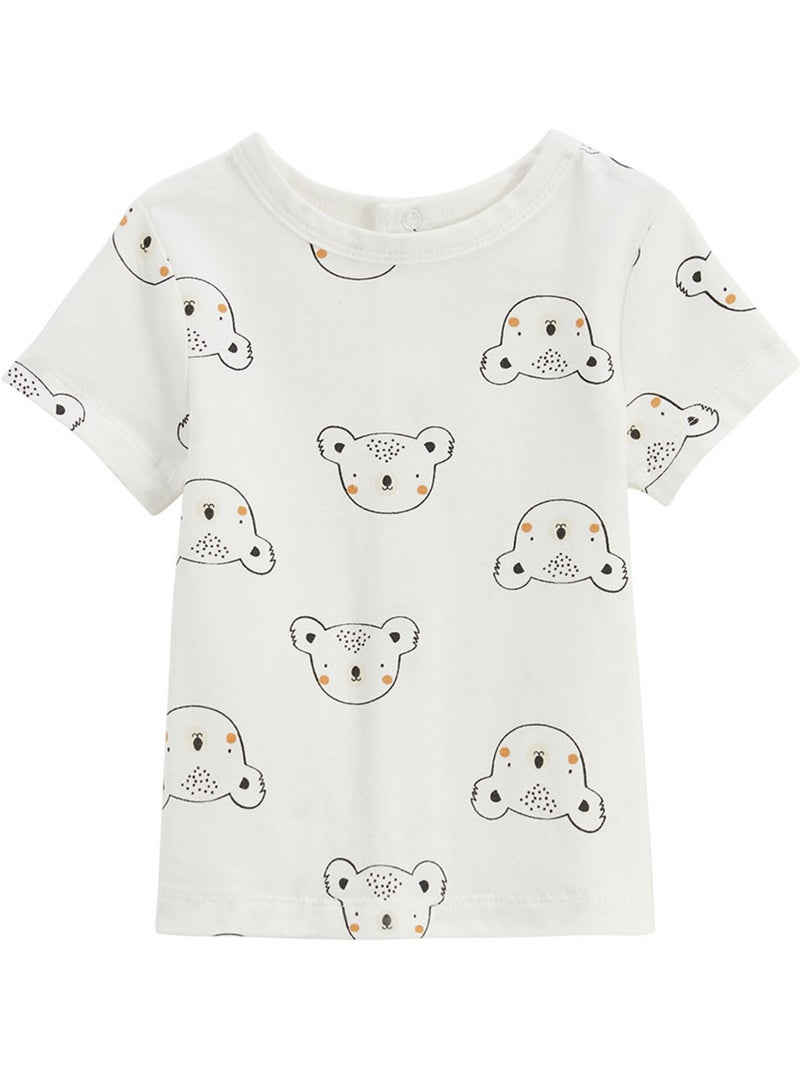 Ensemble salopette bébé en coton gaufré et t-shirt Mini Rêve Moutarde - Kiabi