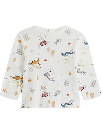 Ensemble salopette bébé en coton matelassé et t-shirt emile