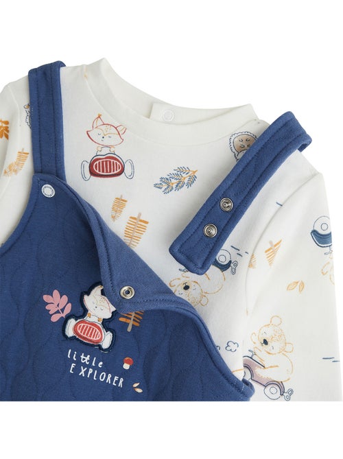 Ensemble salopette bébé en coton matelassé et t-shirt Emile - Kiabi Ensemble salopette bébé en coton matelassé et t-shirt Emile - Kiabi