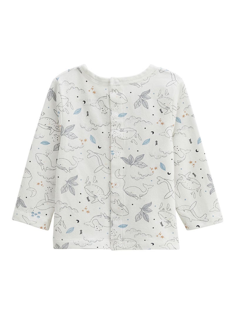 Ensemble salopette bébé en coton matelassé et t-shirt Petite Balade Bleu - Kiabi