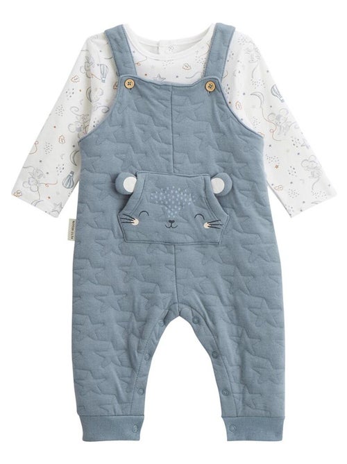 Ensemble salopette bébé en coton matelassé et t-shirt Rêverie - Kiabi