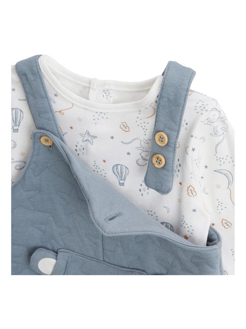 Ensemble salopette bébé en coton matelassé et t-shirt Rêverie - Kiabi