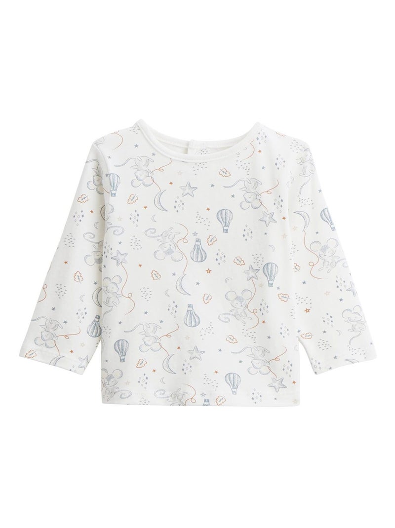 Ensemble salopette bébé en coton matelassé et t-shirt Rêverie Bleu - Kiabi