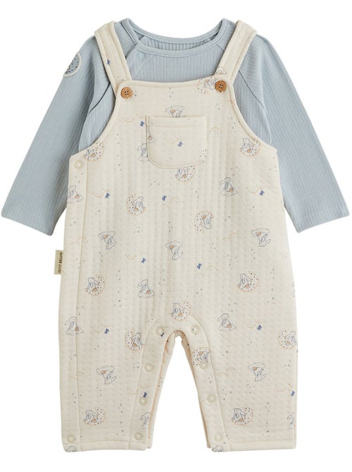 Ensemble salopette bébé en coton matelassé et t-shirt voix lactée - Kiabi Ensemble salopette bébé en coton matelassé et t-shirt voix lactée - Kiabi