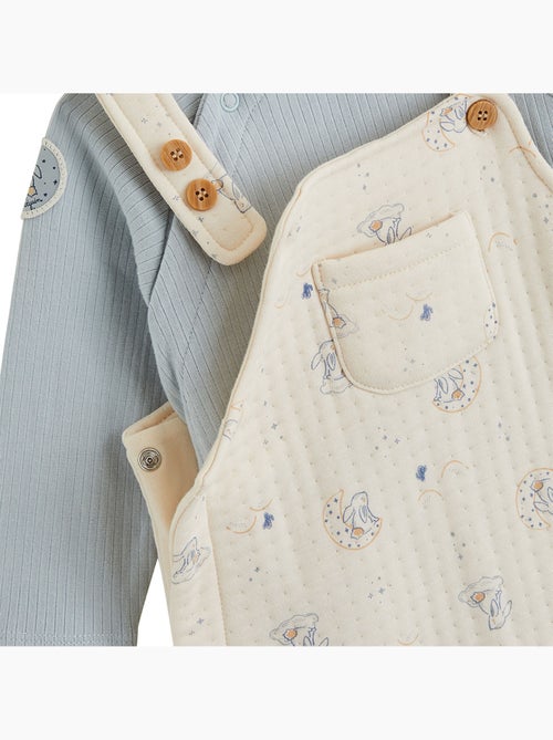 Ensemble salopette bébé en coton matelassé et t-shirt voix lactée - Kiabi Ensemble salopette bébé en coton matelassé et t-shirt voix lactée - Kiabi