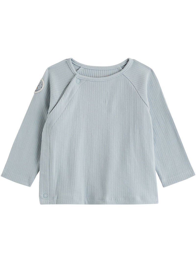 Ensemble salopette bébé en coton matelassé et t-shirt voix lactée Bleu - Kiabi