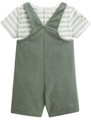 Ensemble salopette bébé en éponge et t