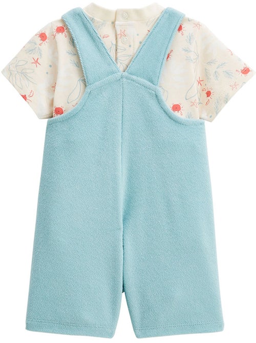 Ensemble salopette bébé en éponge et t-shirt Cayo Coco - Kiabi