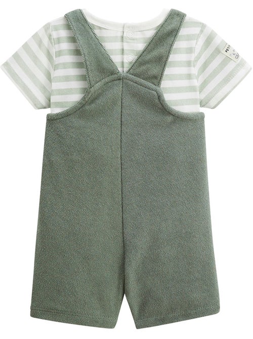 Ensemble salopette bébé en éponge et t-shirt Crocro rigolo - Kiabi