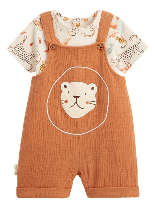 Ensemble salopette bébé en gaze de coton et t - Kiabi