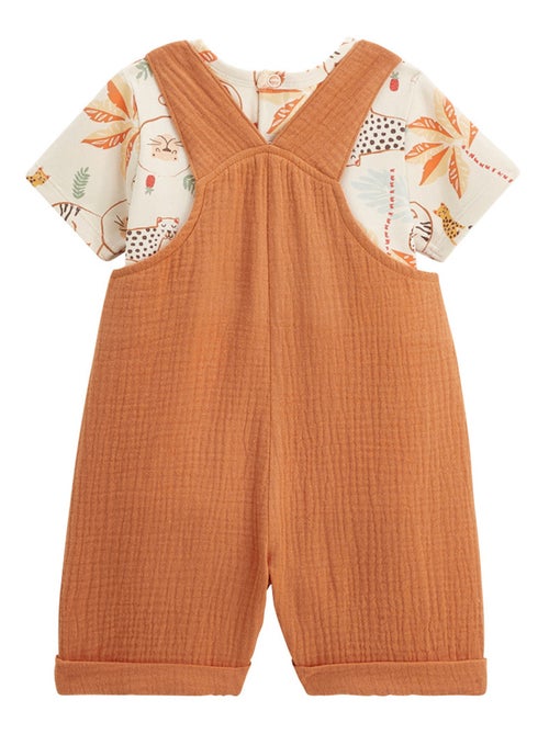 Ensemble salopette bébé en gaze de coton et t - Kiabi