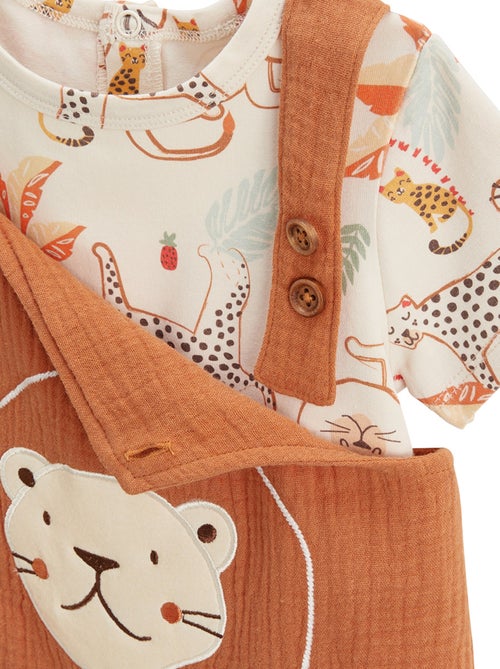 Ensemble salopette bébé en gaze de coton et t - Kiabi