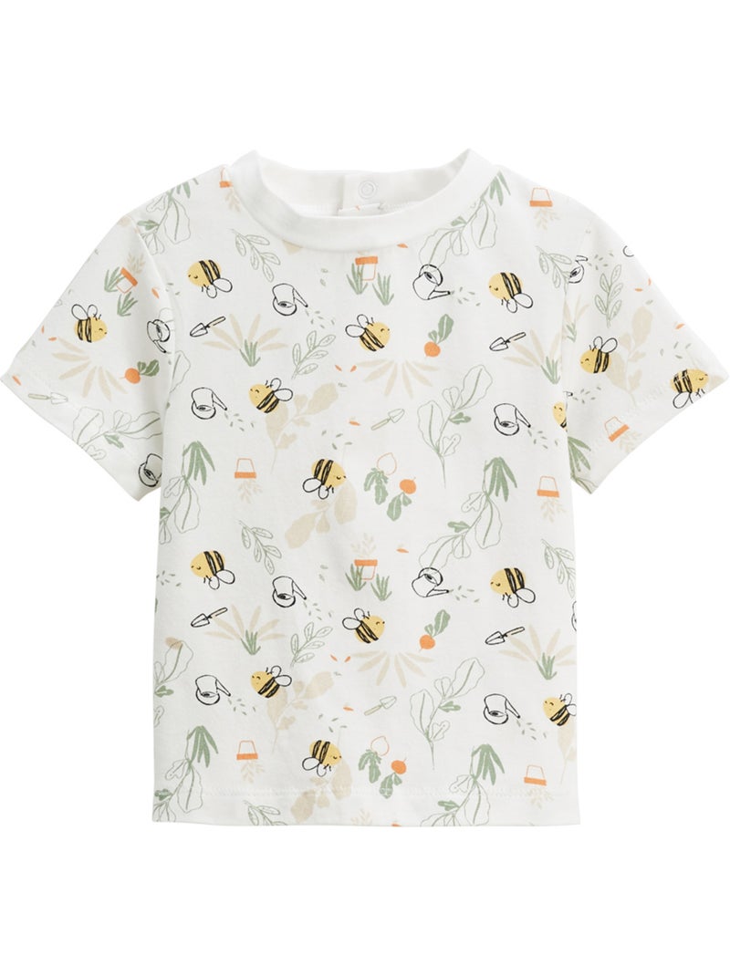 Ensemble salopette bébé en gaze de coton et t-shirt Eden Beige - Kiabi