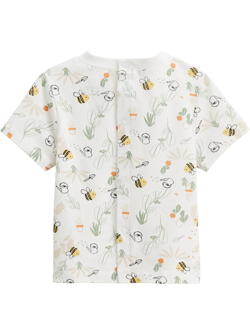 Ensemble salopette bébé en gaze de coton et t-shirt Eden Beige - Kiabi