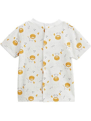 Ensemble salopette bébé en gaze de coton et t-shirt Elio