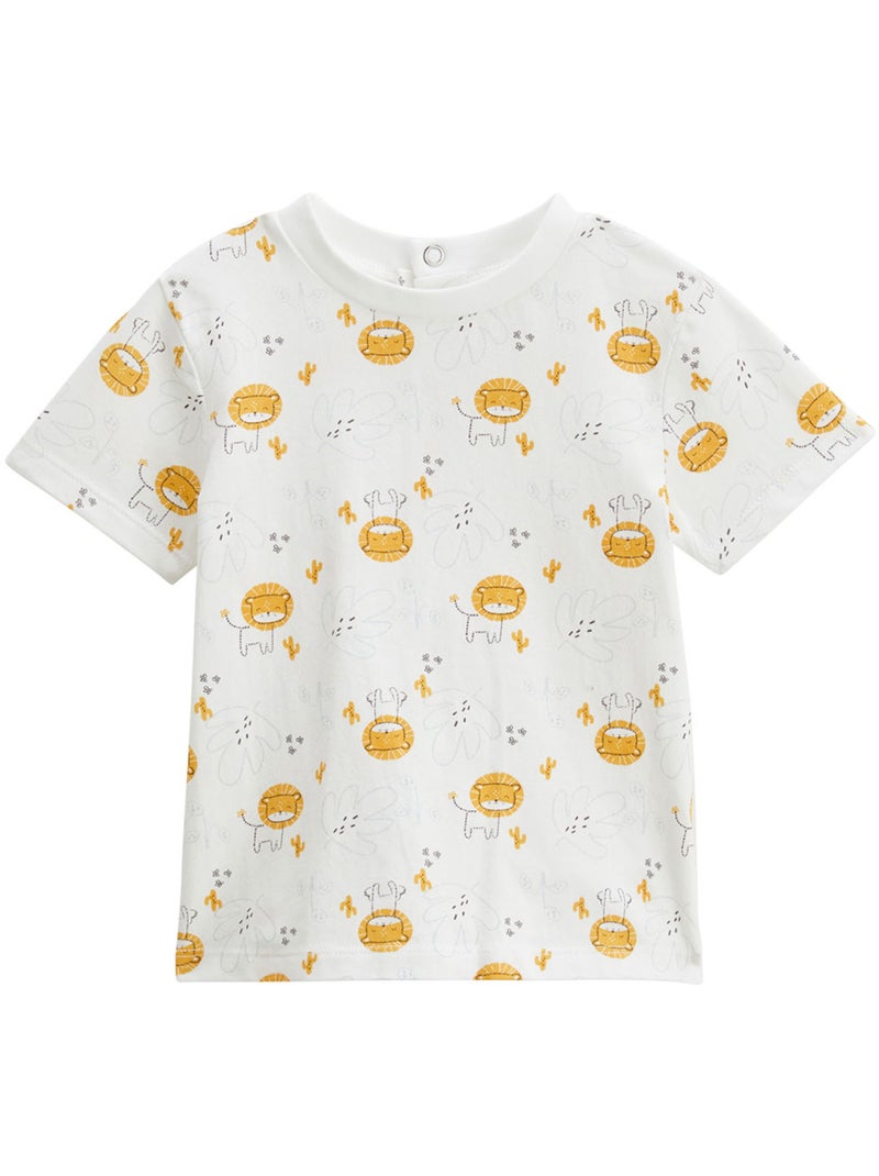 Ensemble salopette bébé en gaze de coton et t-shirt Elio Bleu - Kiabi