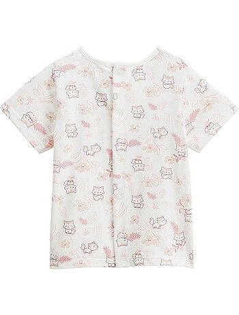 Ensemble salopette bébé en gaze de coton et t-shirt Louison