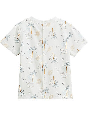 Ensemble salopette bébé en gaze de coton et t-shirt Noisette