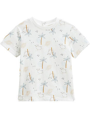 Ensemble salopette bébé en gaze de coton et t-shirt Noisette