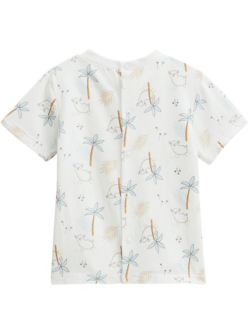 Ensemble salopette bébé en gaze de coton et t-shirt Noisette - Kiabi