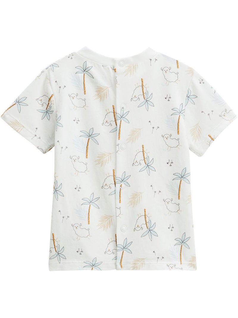 Ensemble salopette bébé en gaze de coton et t-shirt Noisette Orange - Kiabi