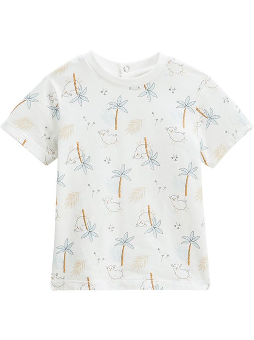 Ensemble salopette bébé en gaze de coton et t-shirt Noisette - Kiabi