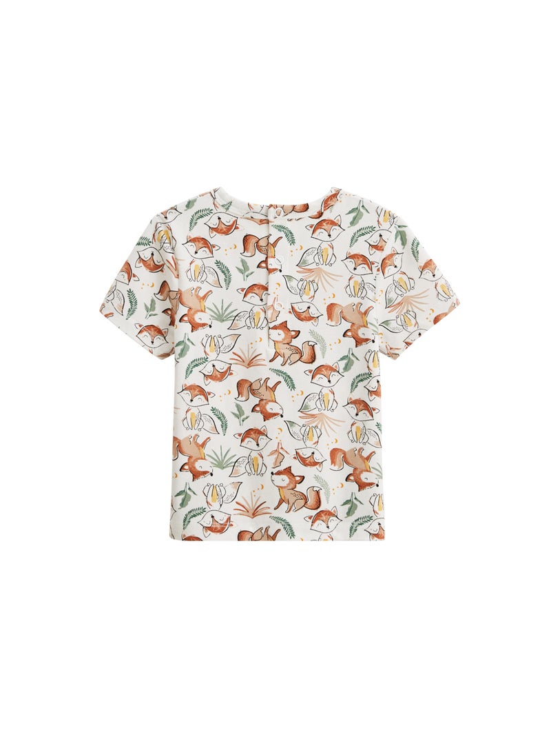 Ensemble salopette bébé en gaze de coton et t-shirt Petit Envahisseur Jaune - Kiabi