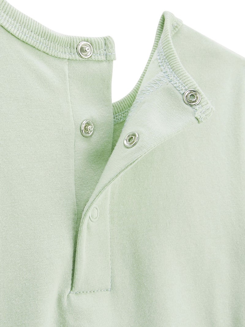 Ensemble salopette bébé en gaze de coton et t-shirt Petit Paradis Vert - Kiabi