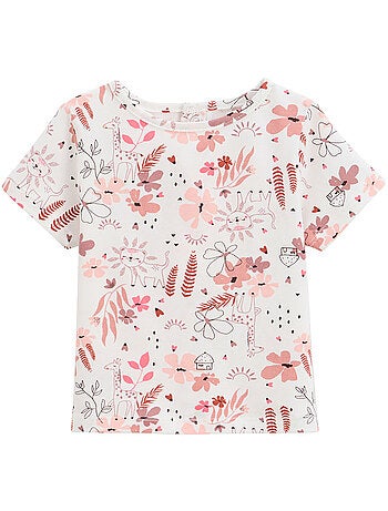 Ensemble salopette bébé en gaze de coton et t-shirt Petit Safari