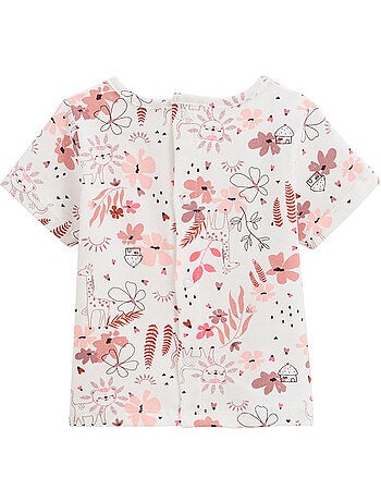 Ensemble salopette bébé en gaze de coton et t-shirt Petit Safari