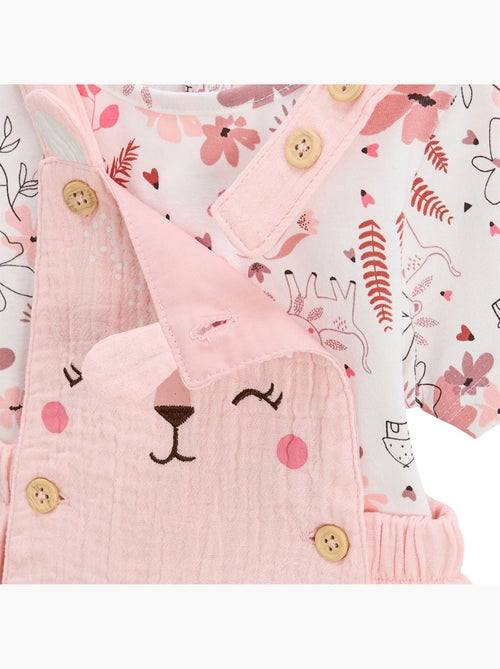 Ensemble salopette bébé en gaze de coton et t-shirt Petit Safari - Kiabi