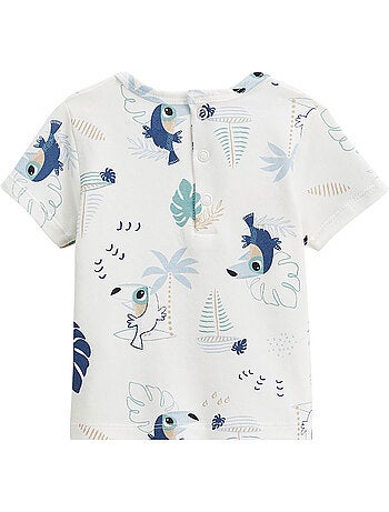 Ensemble salopette bébé en gaze de coton et t-shirt Toucana