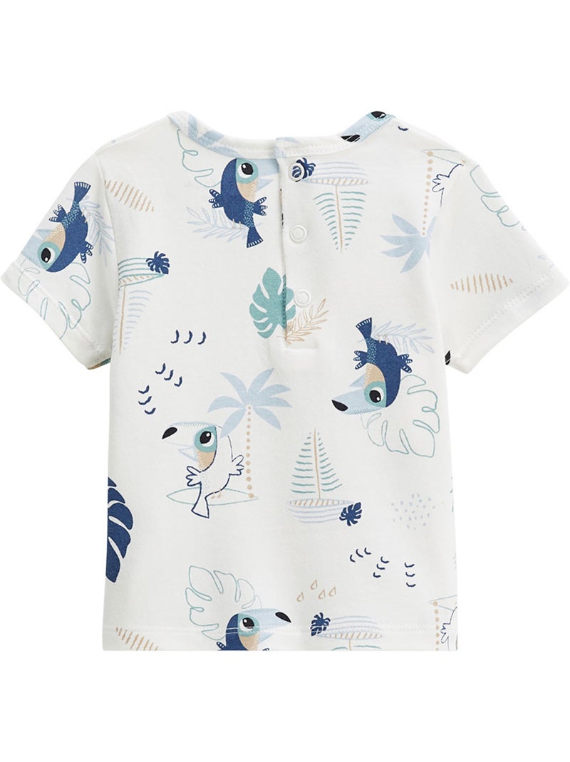 Ensemble salopette bébé en gaze de coton et t-shirt Toucana Beige sable - Kiabi