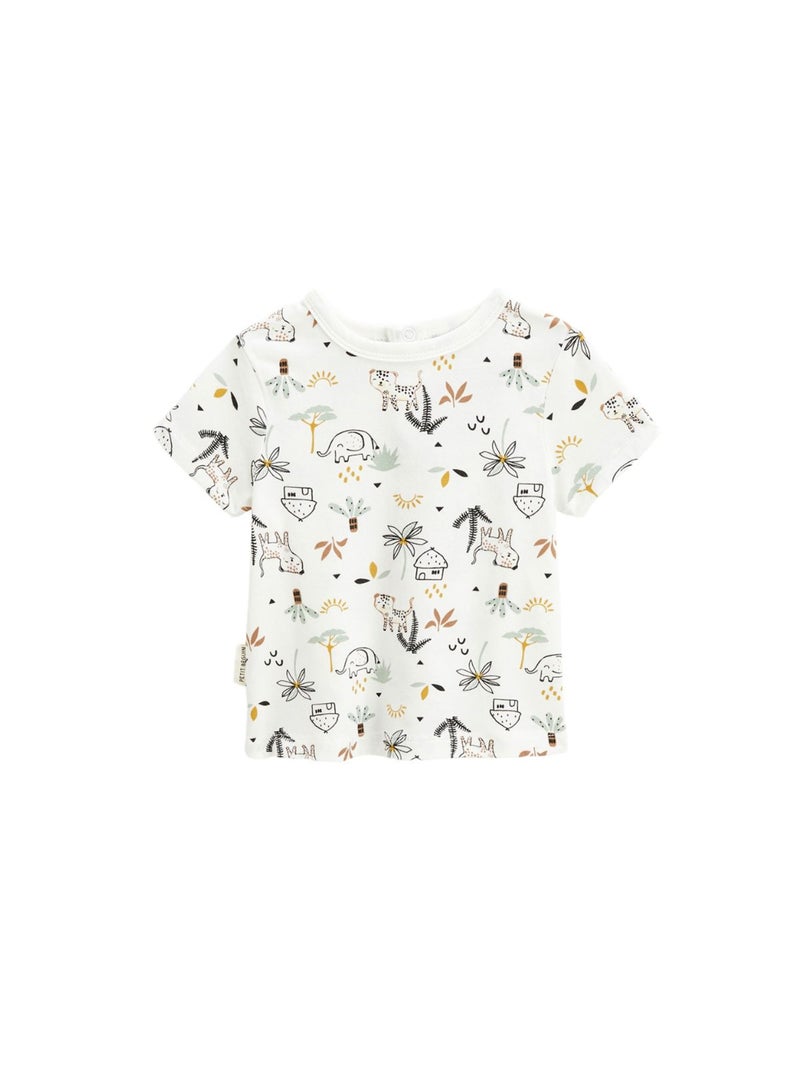 Ensemble salopette bébé en gaze de coton et t-shirt Yao Marron - Kiabi
