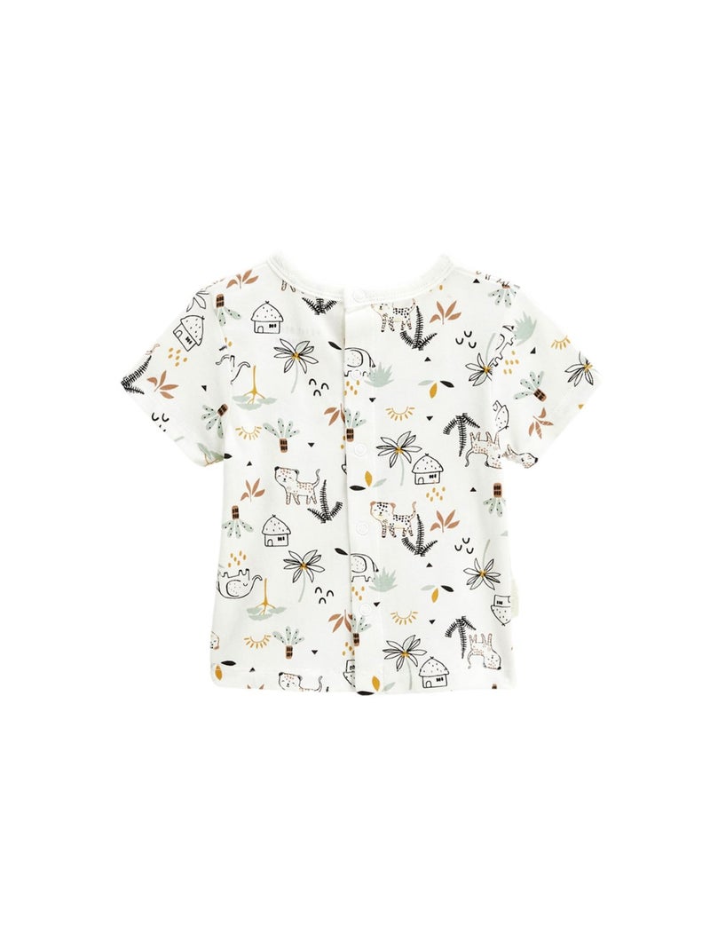 Ensemble salopette bébé en gaze de coton et t-shirt Yao Marron - Kiabi