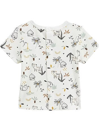 Ensemble salopette bébé en gaze de coton et t-shirt Yao