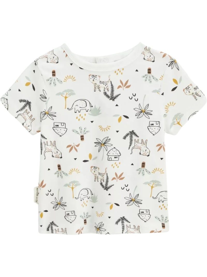 Ensemble salopette bébé en gaze de coton et t-shirt Yao Marron - Kiabi