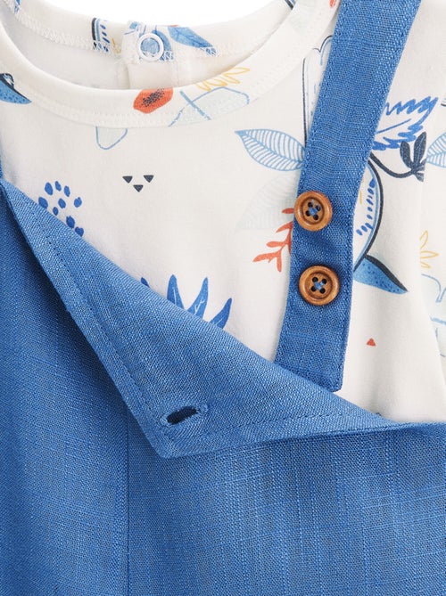 Ensemble salopette bébé en lin et t-shirt Mexico - Kiabi