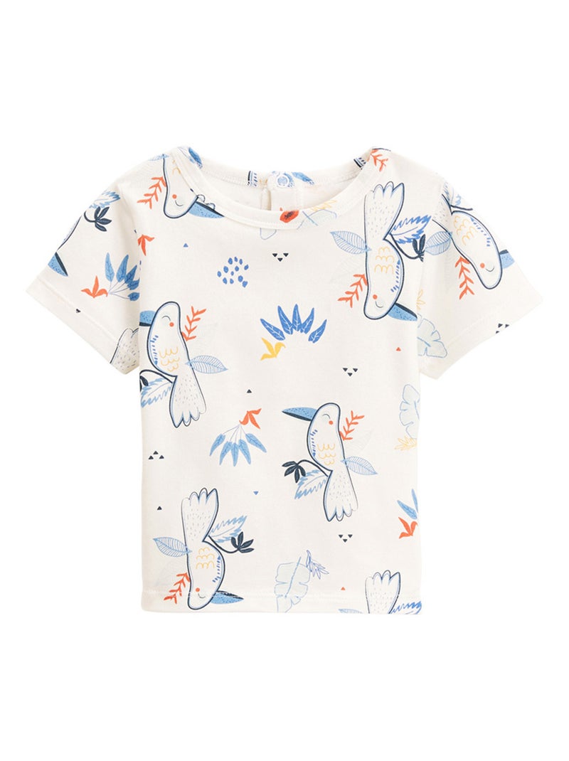 Ensemble salopette bébé en lin et t-shirt Mexico Bleu - Kiabi