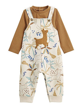 Ensemble salopette bébé en molleton et t