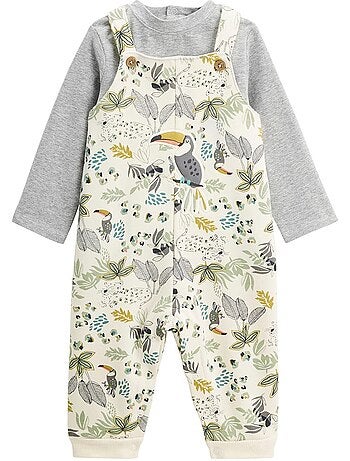 Ensemble salopette bébé en molleton et t