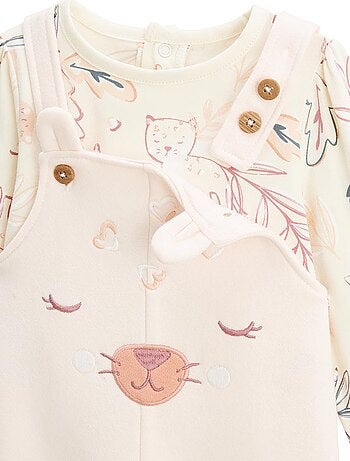 Ensemble salopette bébé en molleton et t