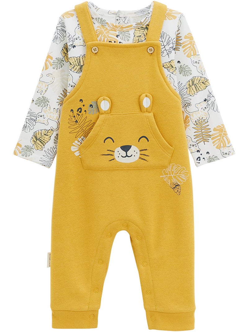Ensemble salopette bébé en molleton et t-shirt Chincha - Ecru - Bébé
