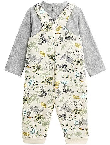 Ensemble salopette bébé en molleton et t-shirt Boavista
