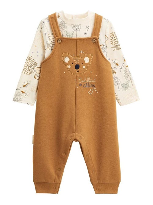 Ensemble salopette bébé en molleton et t-shirt Constellation - Kiabi