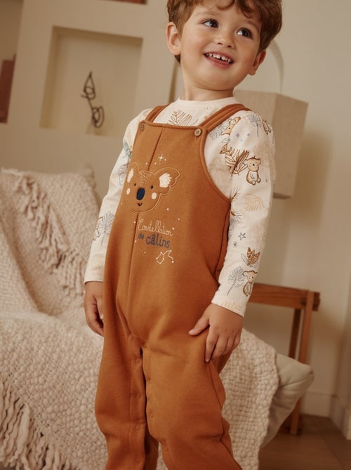 Ensemble salopette bébé en molleton et t-shirt Constellation - Kiabi