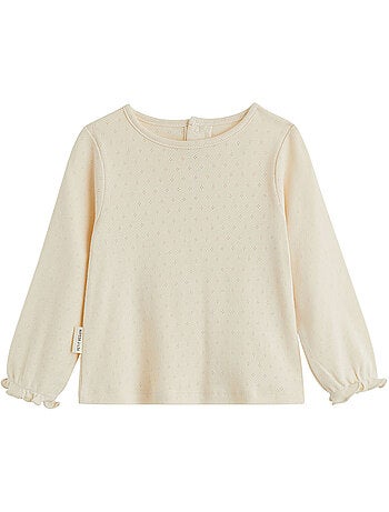 Ensemble salopette bébé en molleton et t-shirt en pointelle ollie