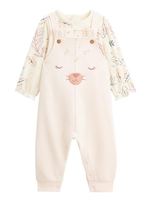 Ensemble salopette bébé en molleton et t-shirt Matcha - Kiabi